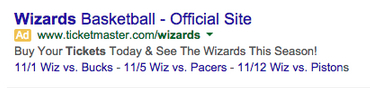 Washington Wizards Add Ticket Sales With Adwords
