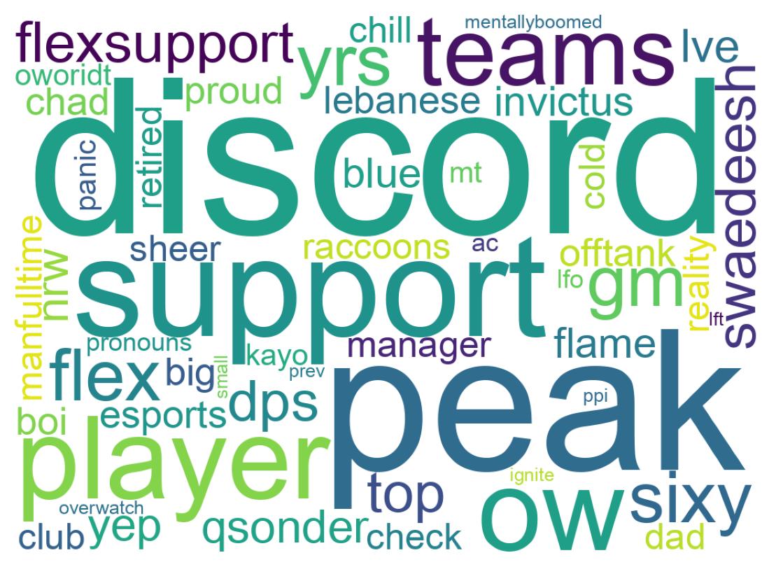Wordcloud of bios