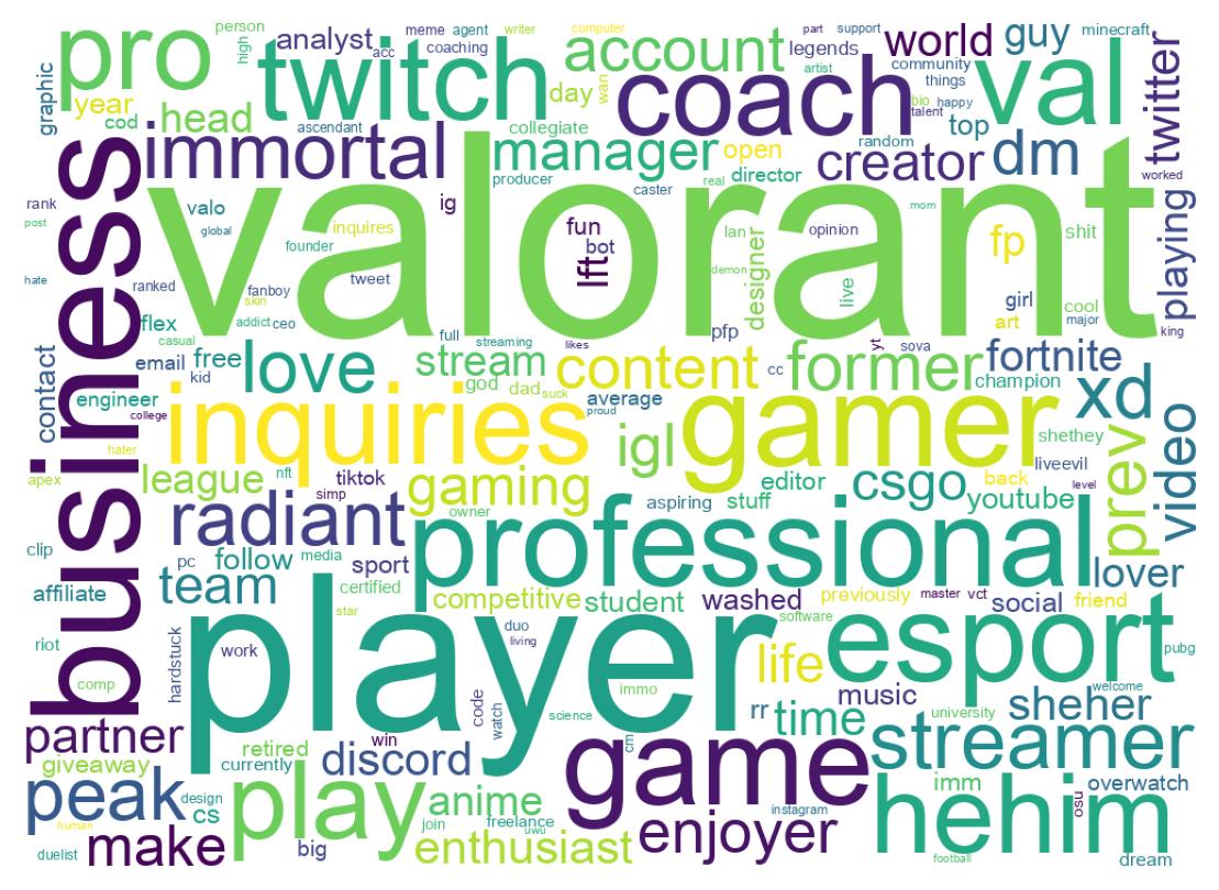 Wordcloud of bios