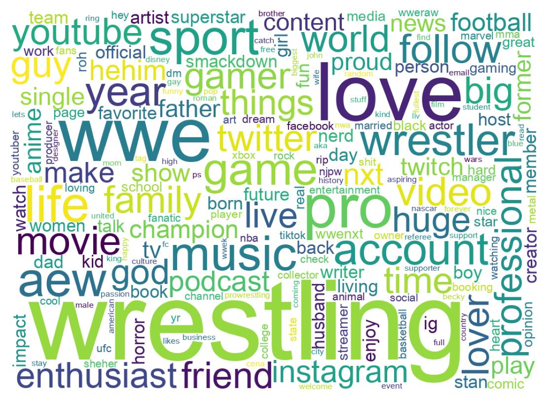 Wordcloud of bios