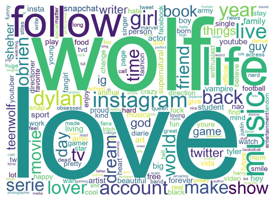 Wordcloud of bios