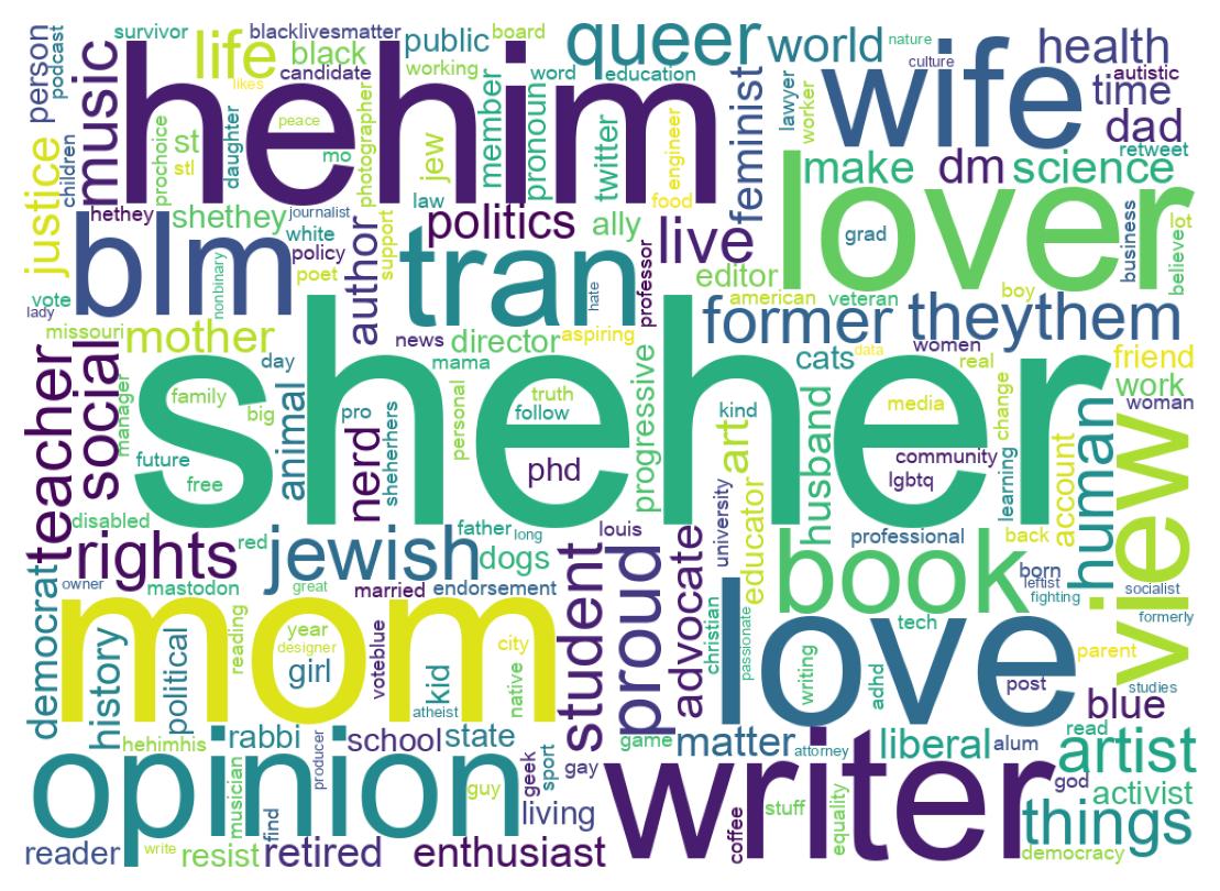 Wordcloud of bios