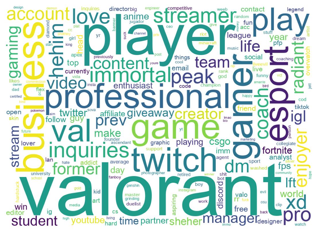 Wordcloud of bios