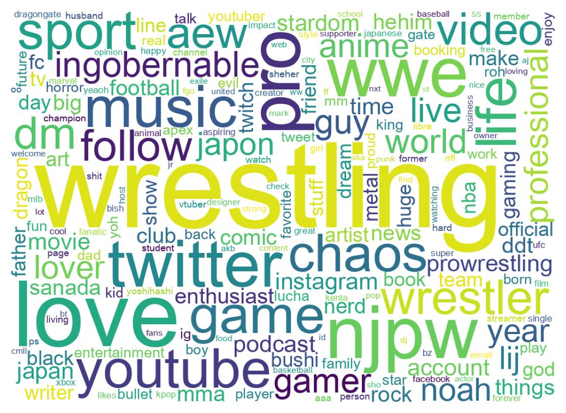 Wordcloud of bios