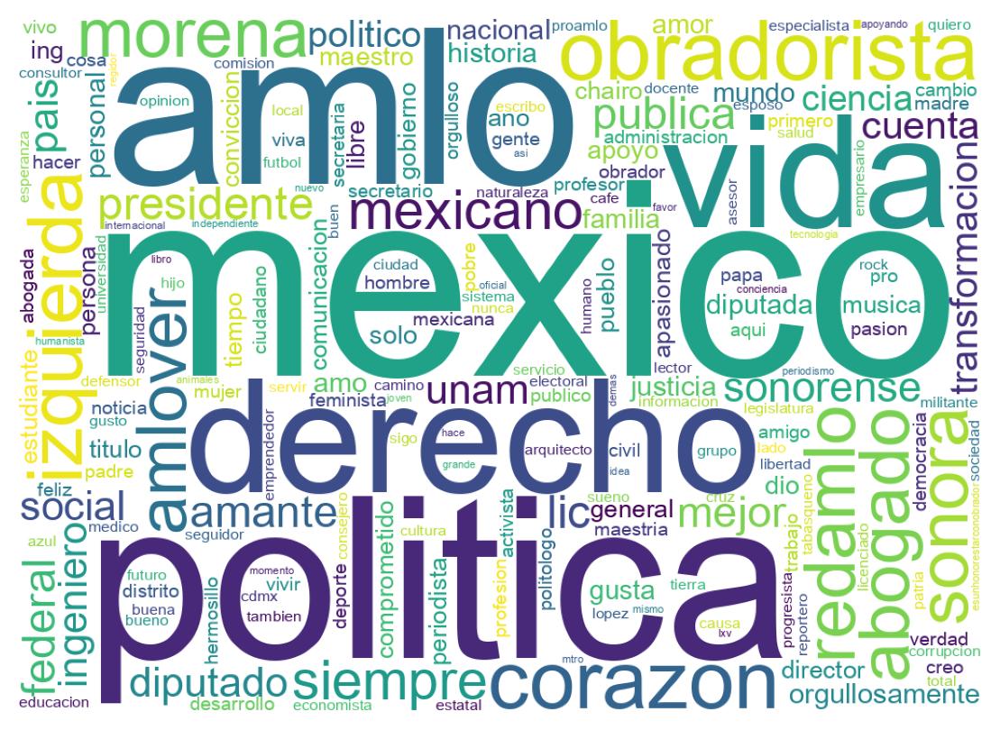 Wordcloud of bios