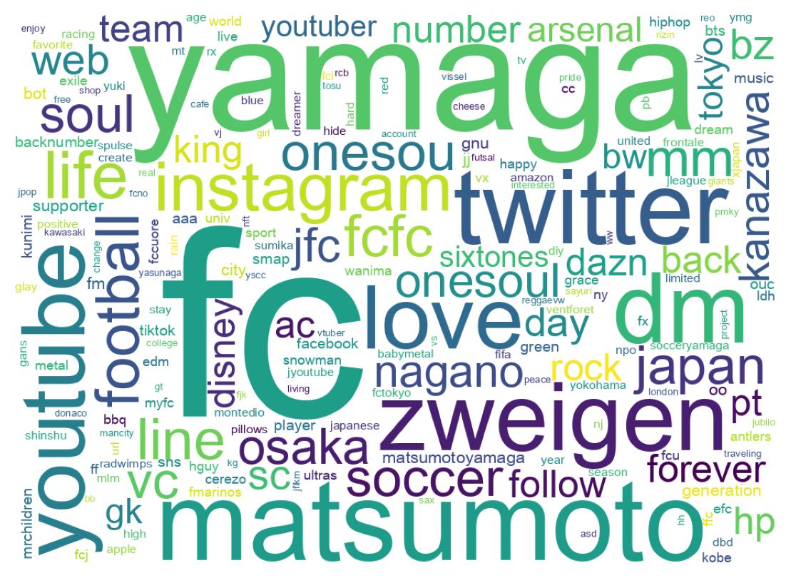 Wordcloud of bios