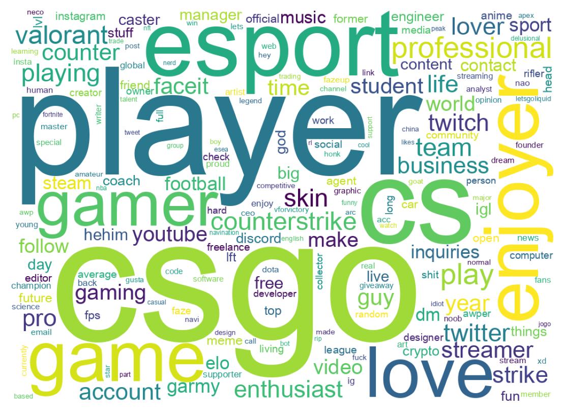 Wordcloud of bios