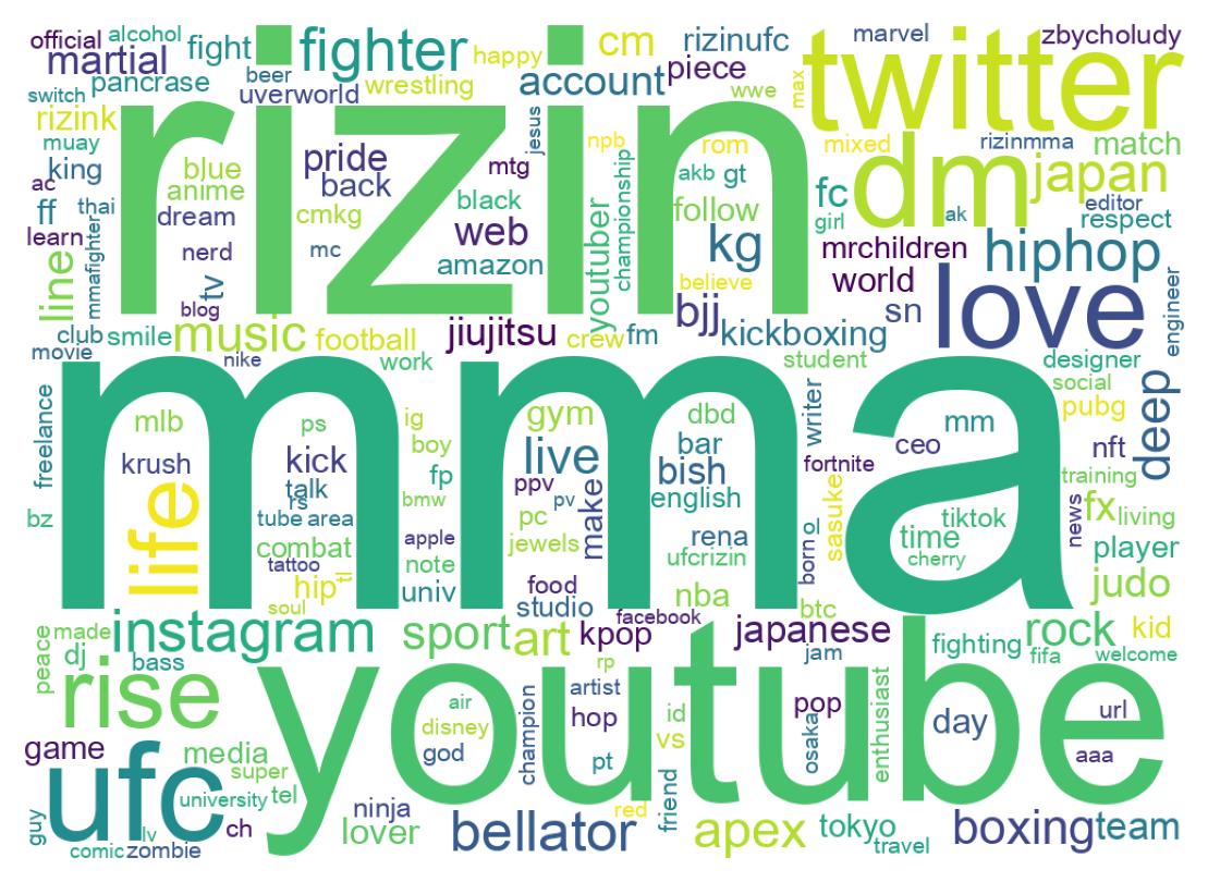 Wordcloud of bios