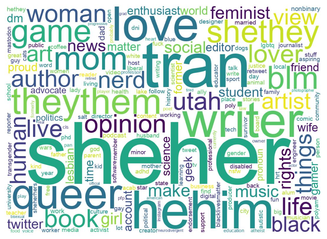 Wordcloud of bios