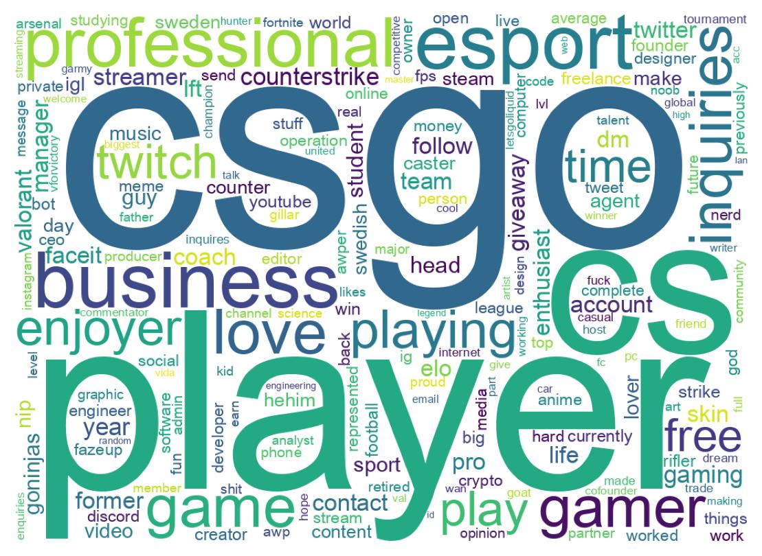 Wordcloud of bios