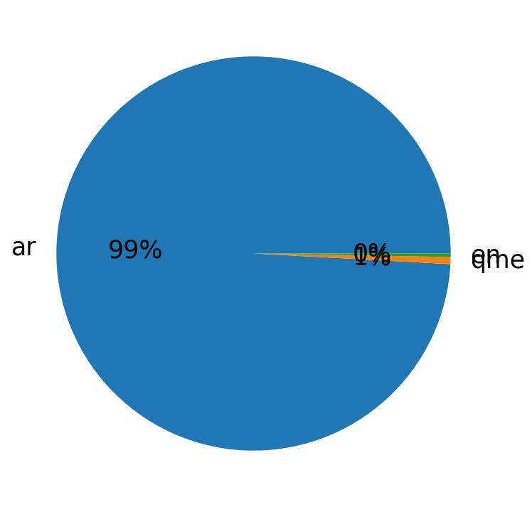 Languages distribution