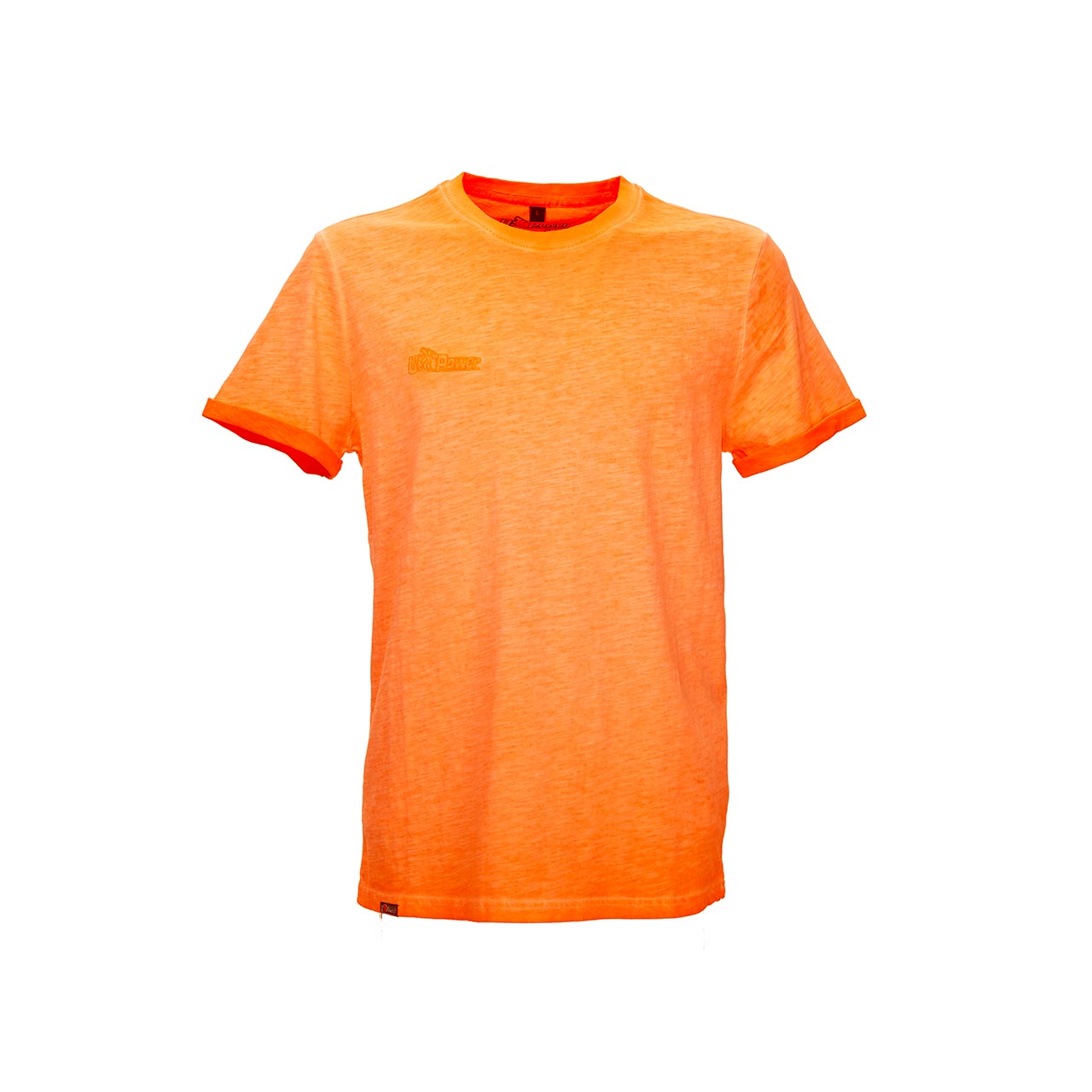 Tshirt da lavoro upower modello fluo colore orange fluo vista fronte