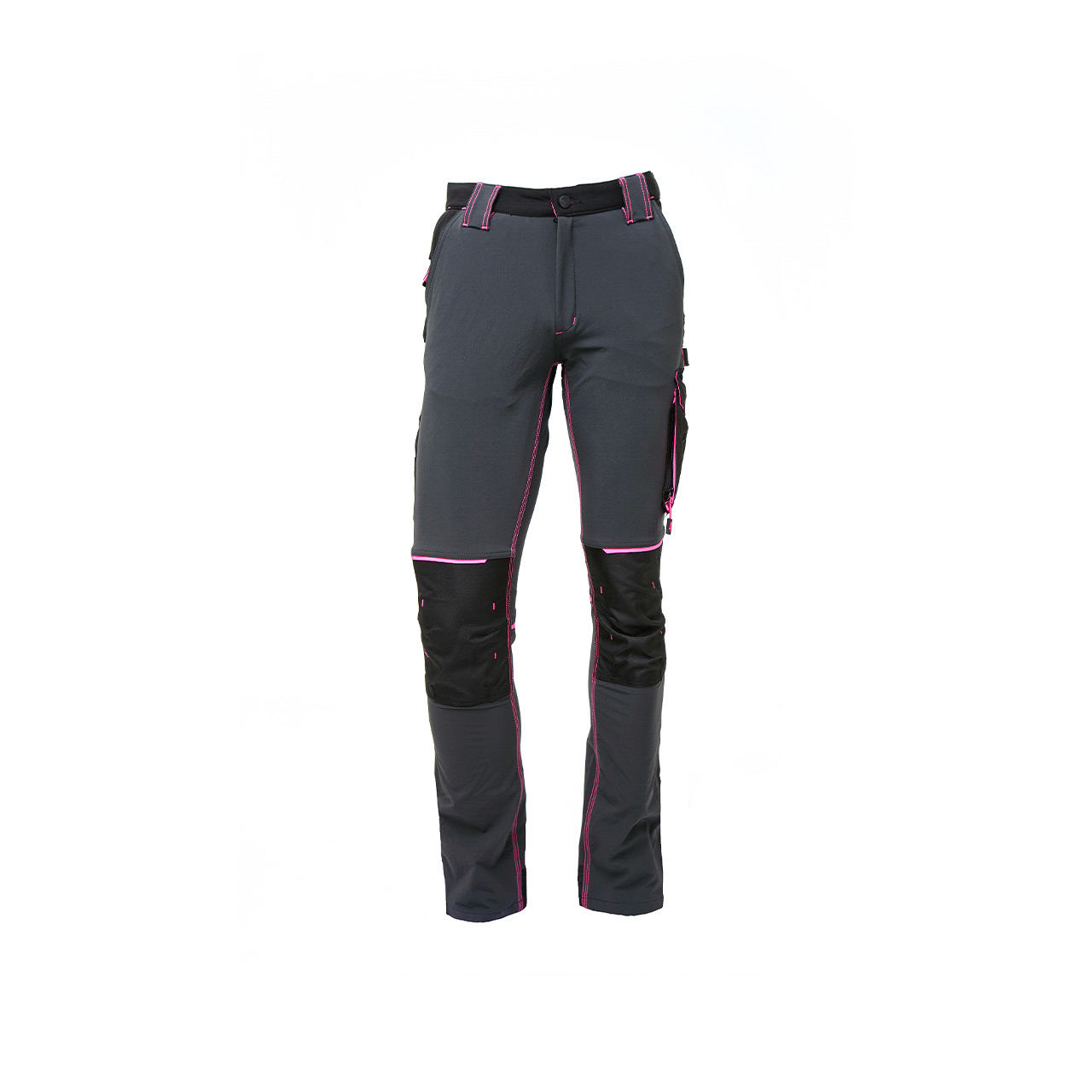 pantalone da lavoro upower modello atom lady colore grey fucsia