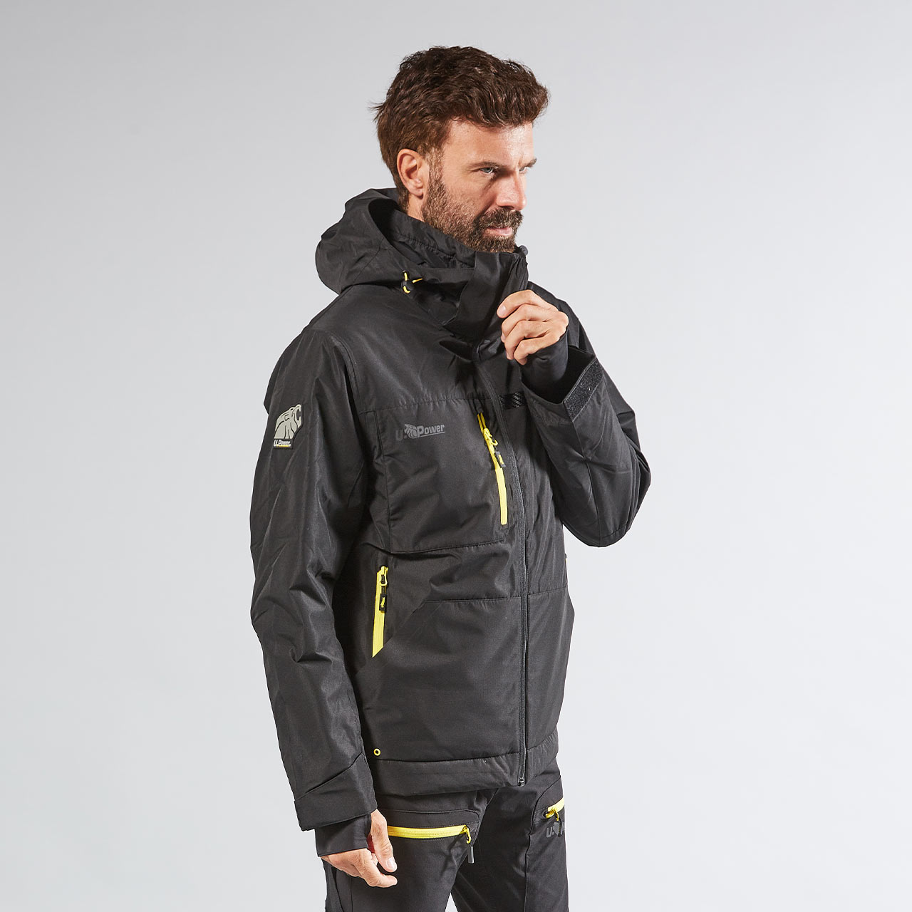 GIACCA UOMO da lavoro SOFTSHELL IMPERMEABILE U POWER NERO GRIGIO