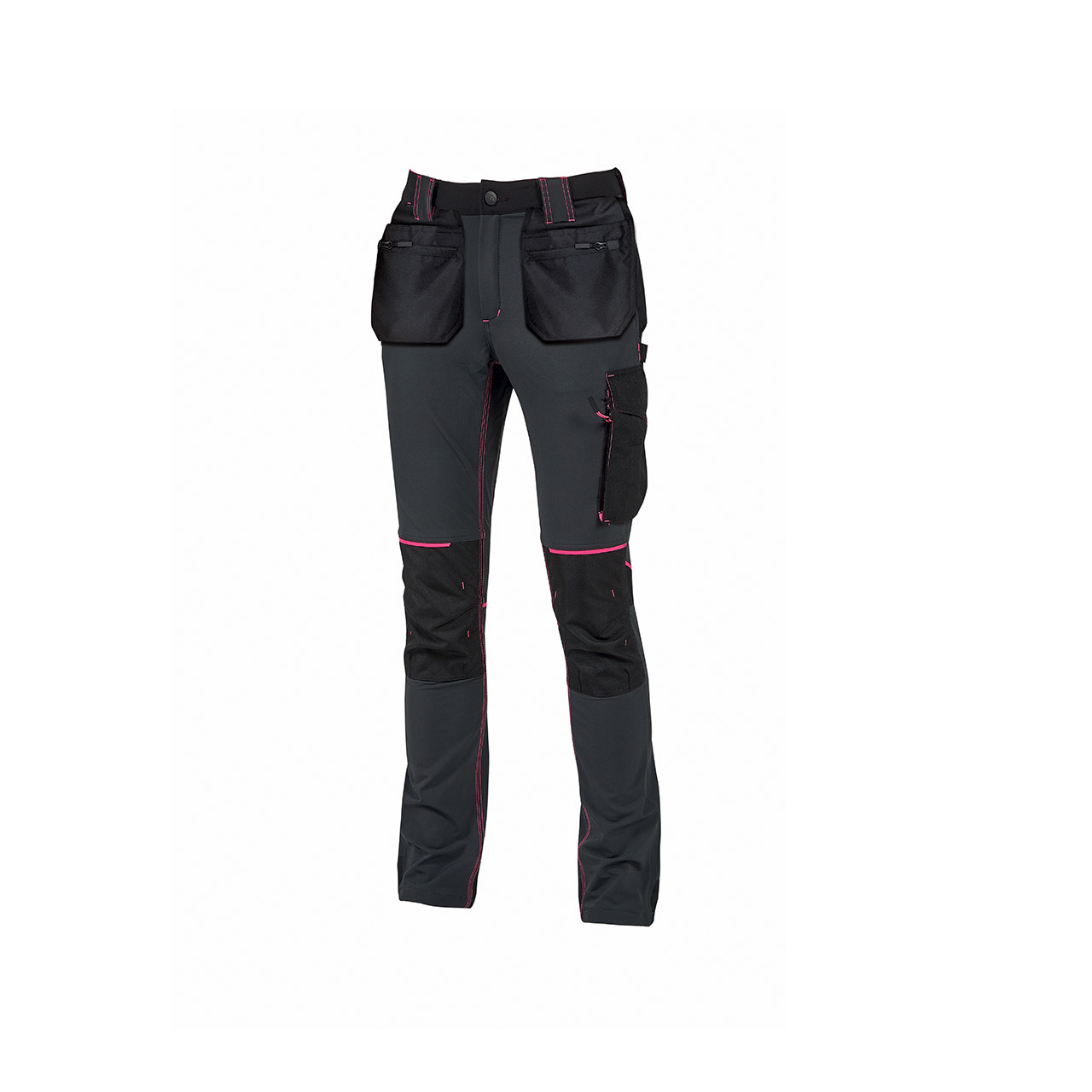 pantalone da lavoro upower modello atom fly lady colore grey fucsia