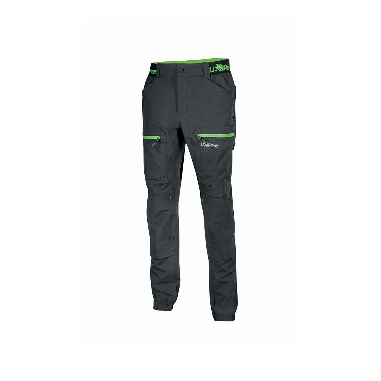 pantalone da lavoro upower modello harmony colore asphalt grey green prospettiva