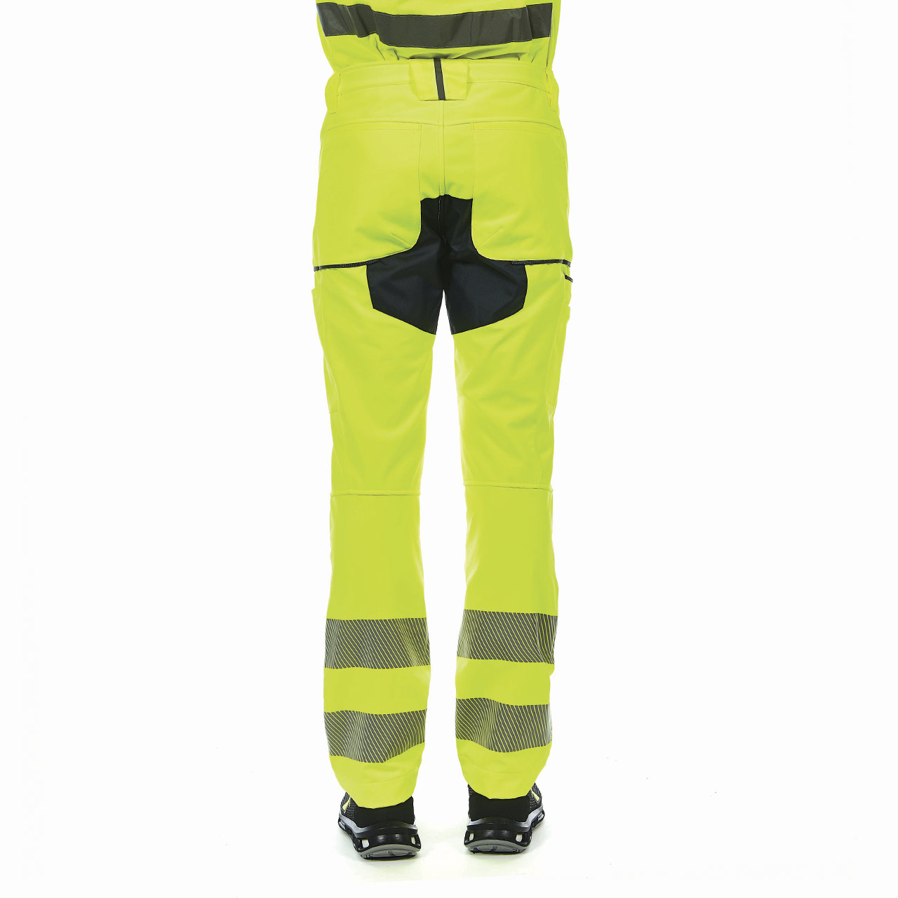 pantalone da lavoro upower modello ren colore yellow fluo indossato retro