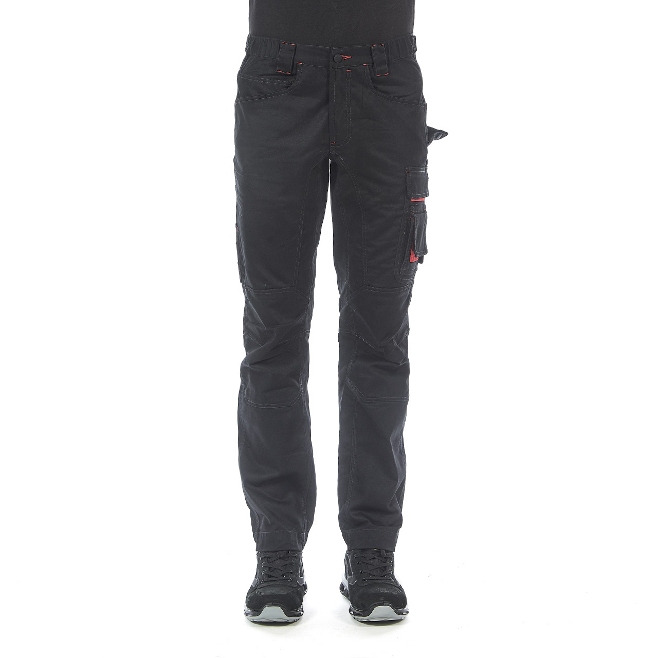 pantalone da lavoro upower modello smile colore black carbon indossato fronte