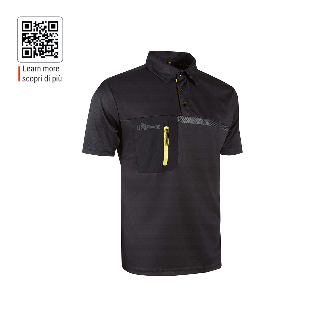 polo da lavoro upower modello libra colore black carbon 1