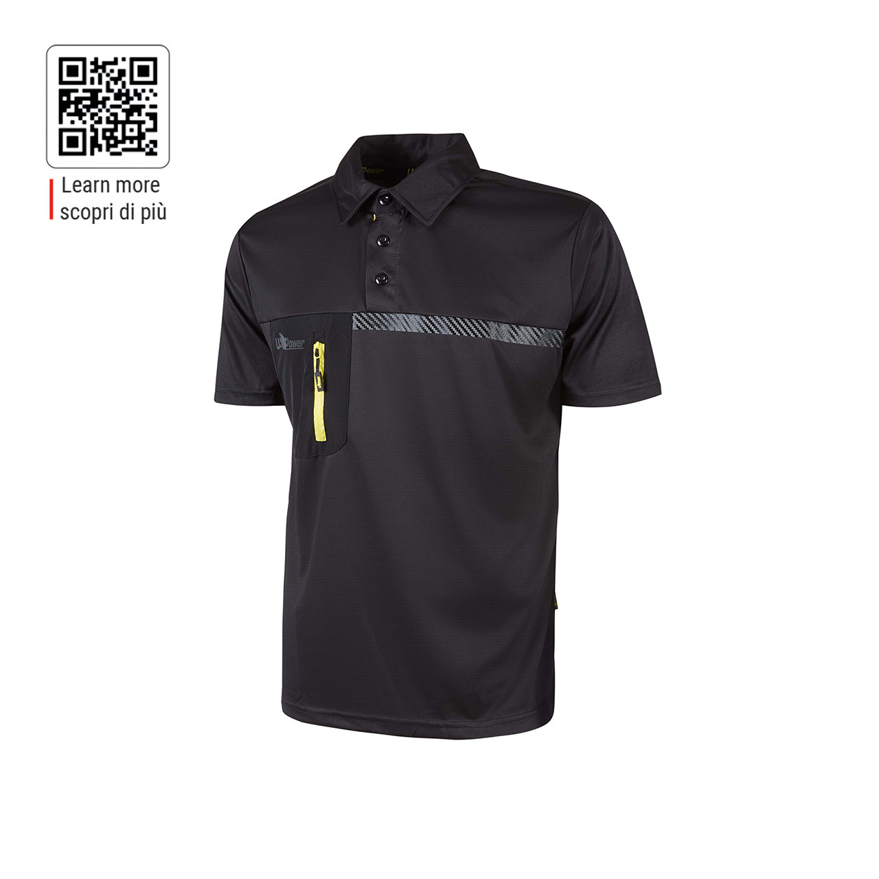 polo da lavoro upower modello libra colore black carbon 3