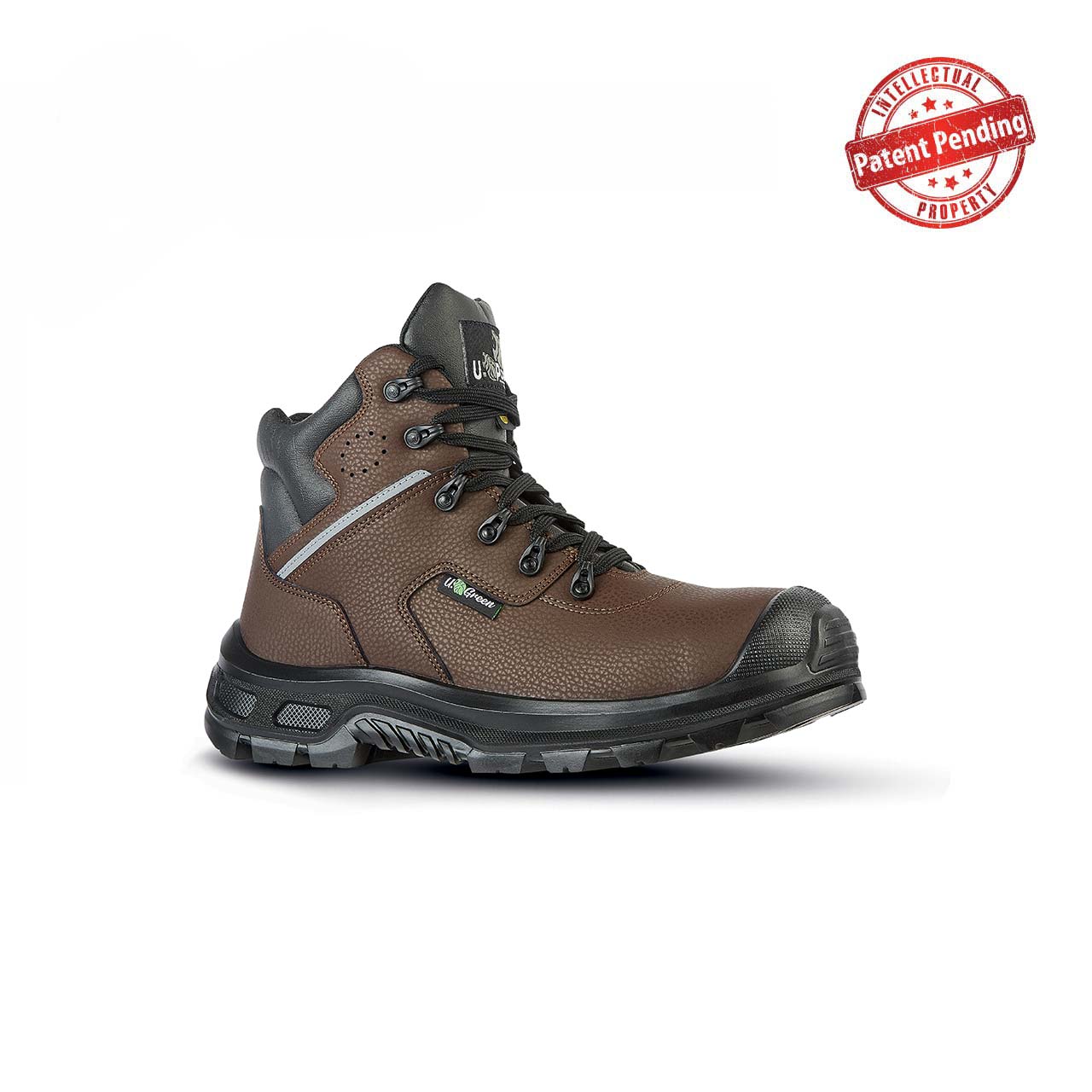 upower scarpa antinfortunistica modello lancaster uk linea red industry green vista laterale