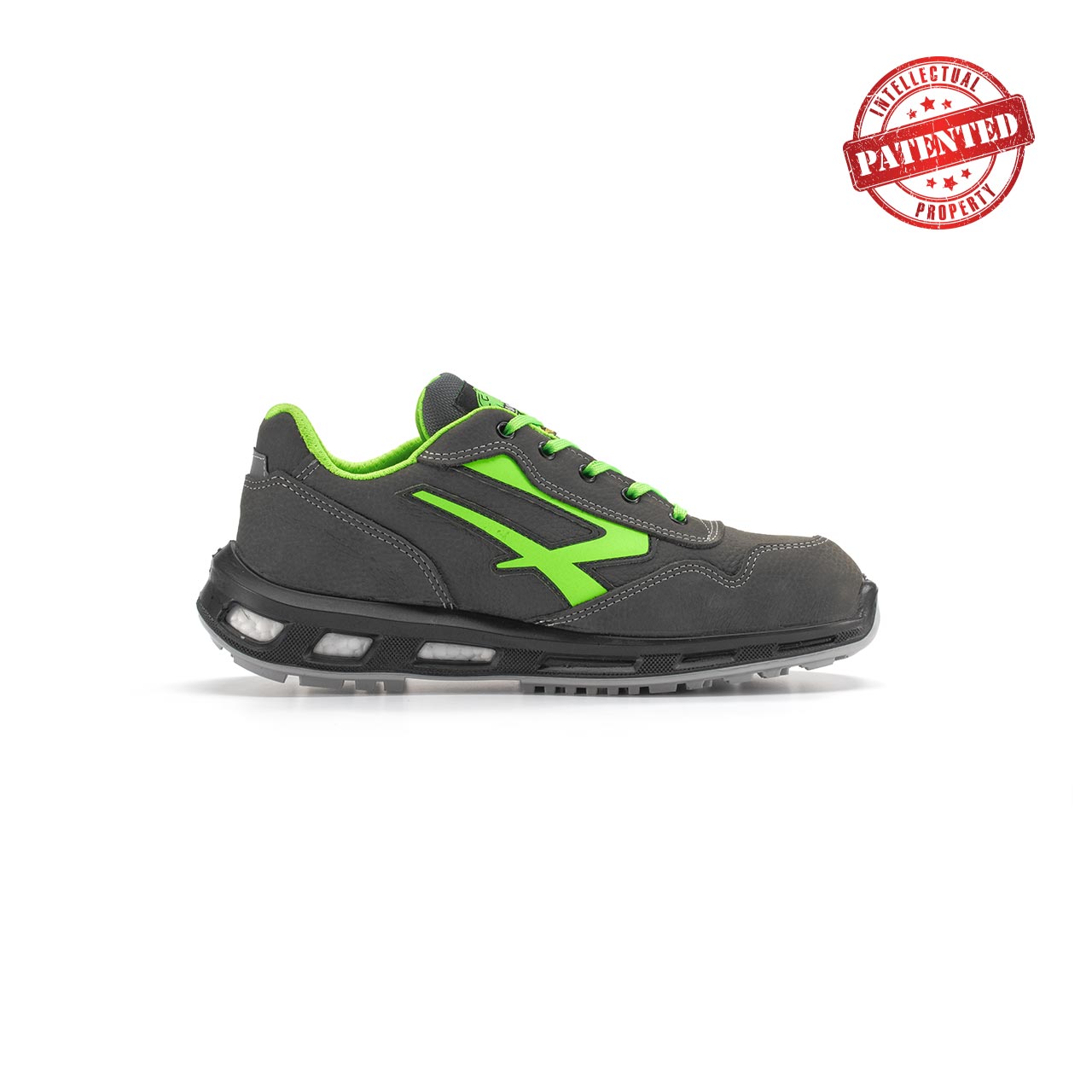 U-POWER Scarpa da lavoro antinfortunistica bassa YODA S3 SRC, Taglia 43,  Grigio Scuro/Verde (paio) - Scarpe Antinfortunistiche