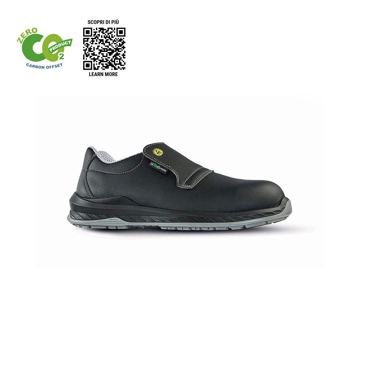 upower scarpa antinfortunistica modello burn linea red industry green vista laterale