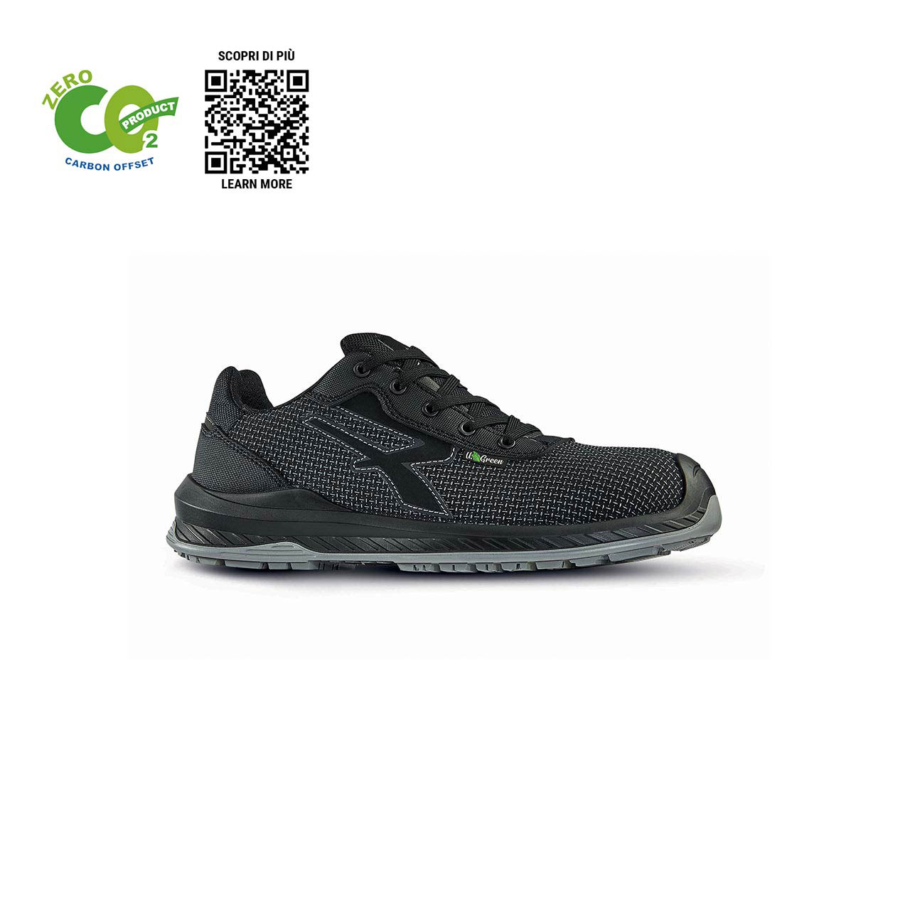 upower scarpa antinfortunistica modello ember uk linea red industry green vista laterale