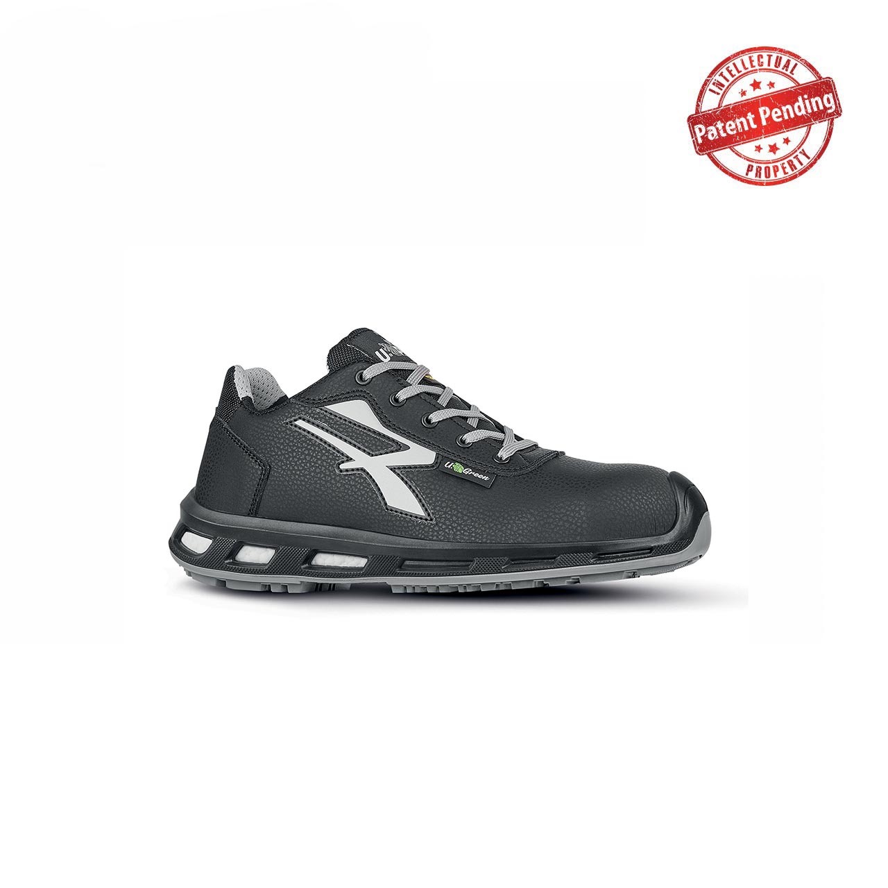 upower scarpa antinfortunistica modello aspen linea red industry green vista laterale