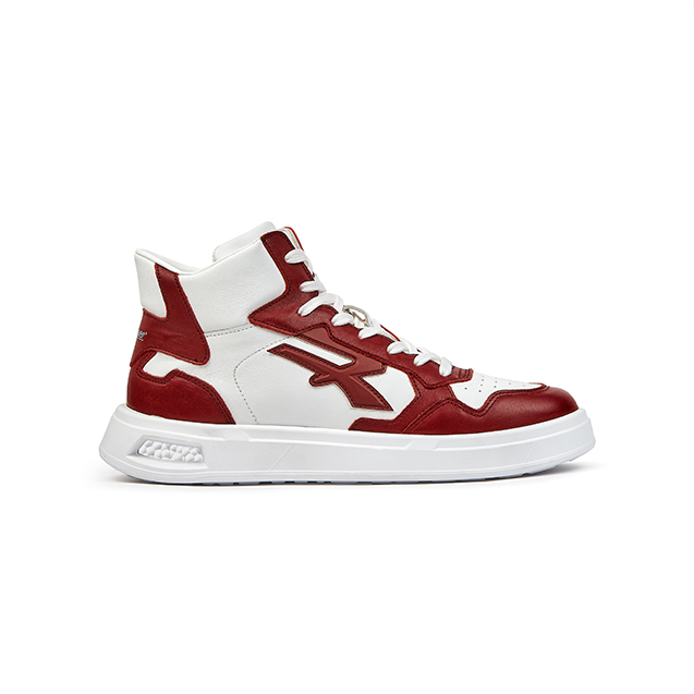 U-Power high sneaker in white and amaranth leather