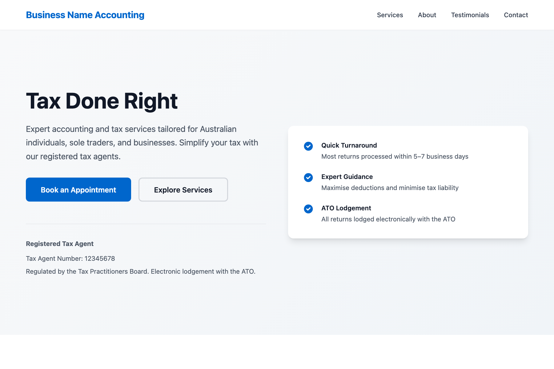 Ledgerline website, Professional and Clean style
