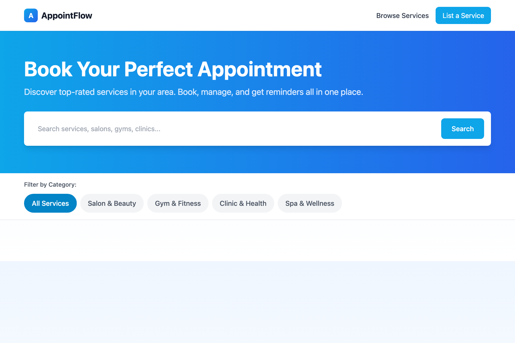 BookWell website, Modern SaaS style
