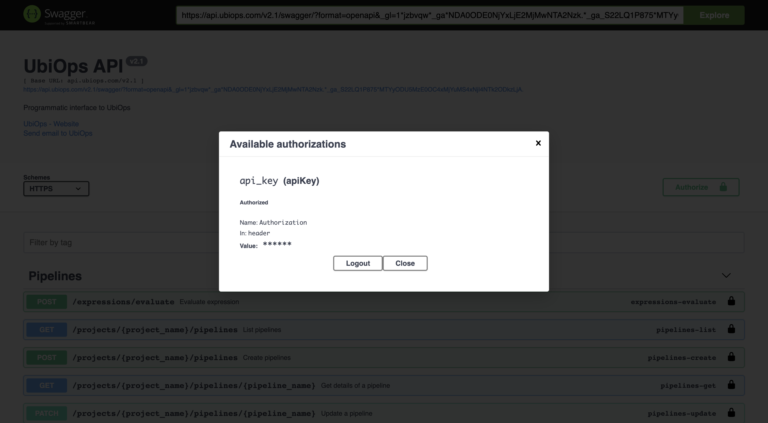 Swagger authorization