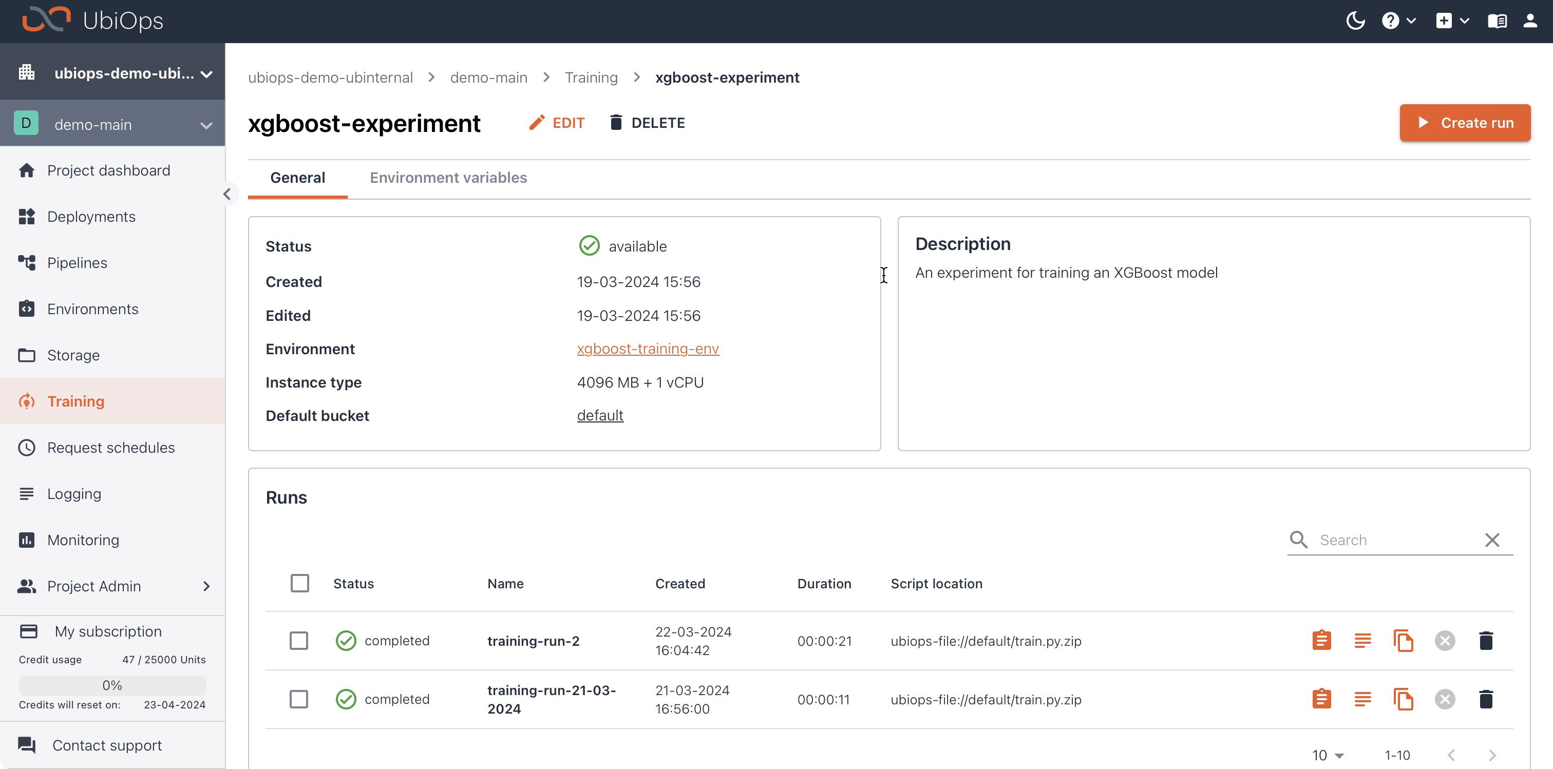 training-run-compare