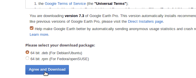 download the google earth for Ubuntu 18.04