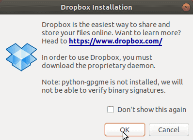 download the Dropbox proprietary daemon