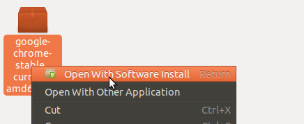 Ubuntu chrome Open With Software Install
