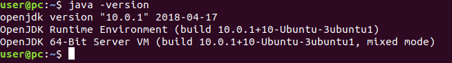check the Java version in Ubuntu 18.04.