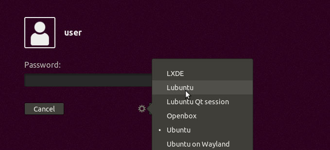 Log in to Ubuntu Lxde Desktop