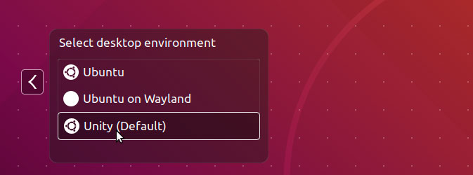 login Unity Desktop on Ubuntu 18.04