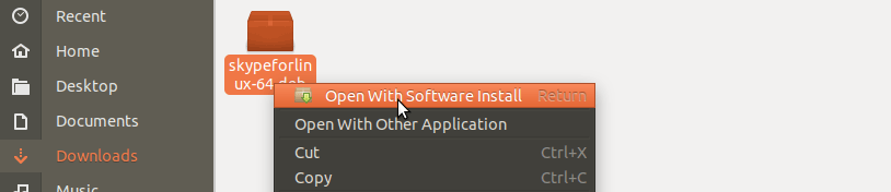 Skype Ubuntu Open With Software Install