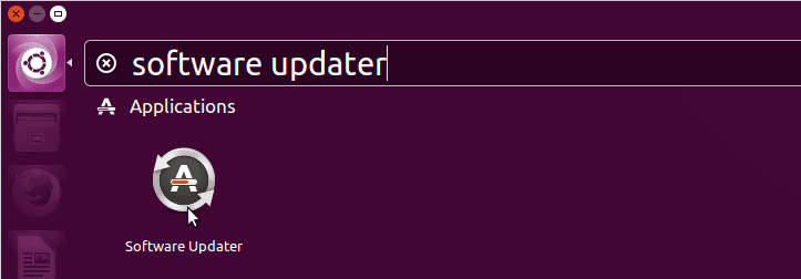 Open the Software Updater from the Ubuntu Dash Menu