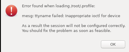 error found when loading root