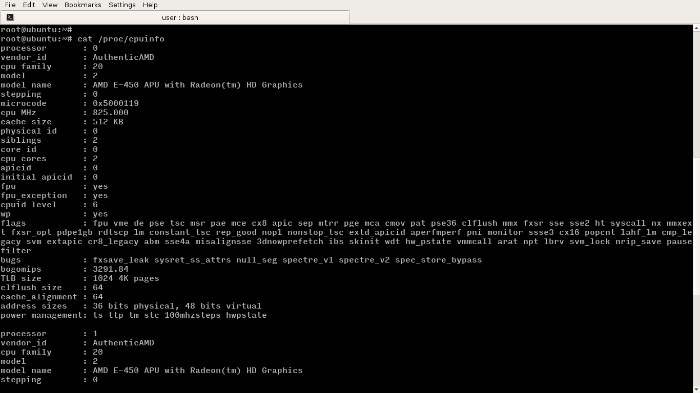 ubuntu cpu info