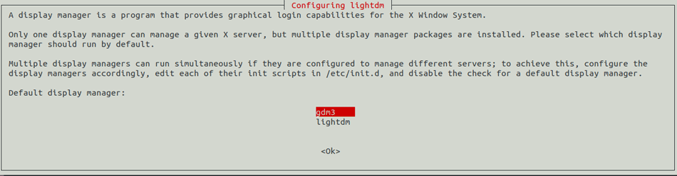 During the process, select gdm3 display manager for Ubuntu Mate desktop.