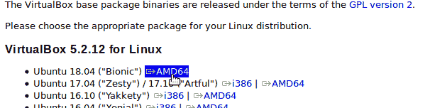 Download Oracle VM VirtualBox for Ubuntu 18.04.