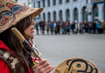 March for missing & murdered Indigenous women, Downtown Eastside, 14 February 2018