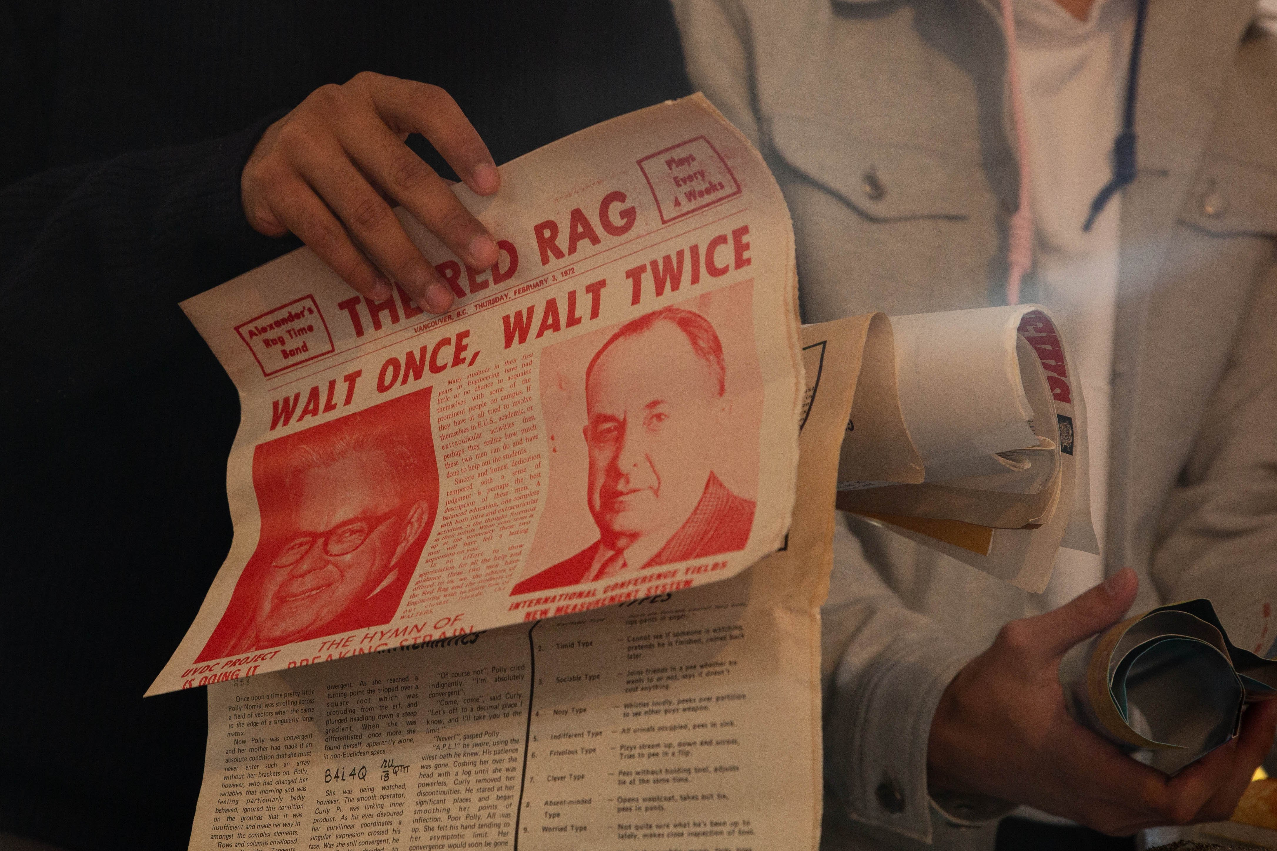 The Red Rag, an engineering publication which Bhangu described as "PG-13 content" was one of many newspapers in the capsule.