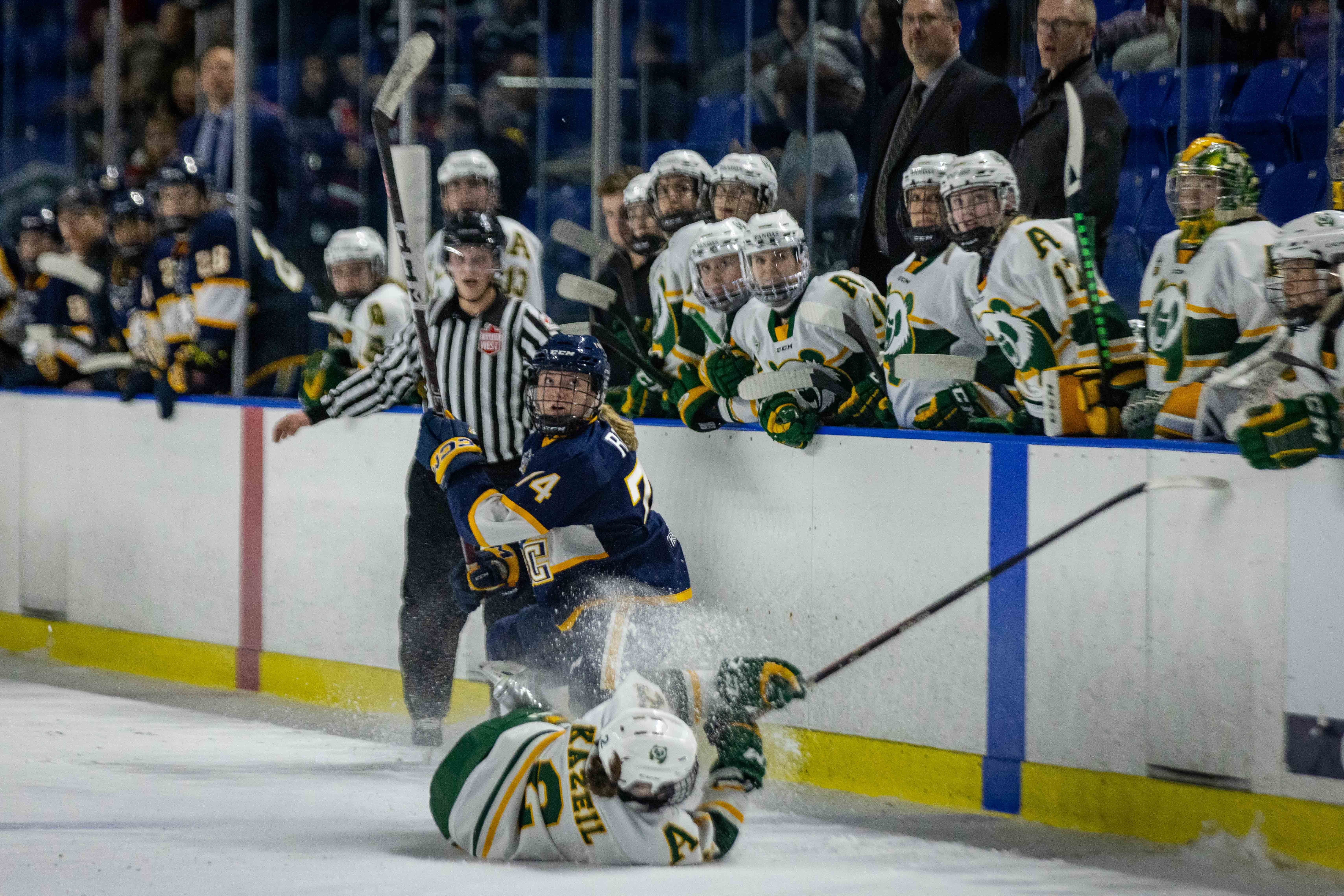 Karine Sandilands in Saturday's game hosting the Alberta Pandas.