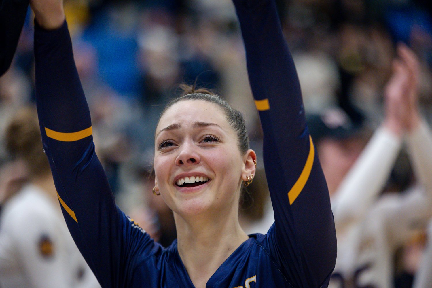 Kacey Jost celebrates her second U Sports national title.